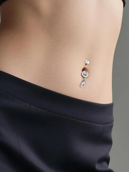 Stunning Stainless Steel Belly Button Rings Set - 18K Gold Plated Navel Piercing Jewelry with Dazzling Butterfly, Water Drop, and Heart Shaped Zirconia Stones for Women